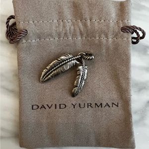 David Yurman sterling silver double leaf amulet